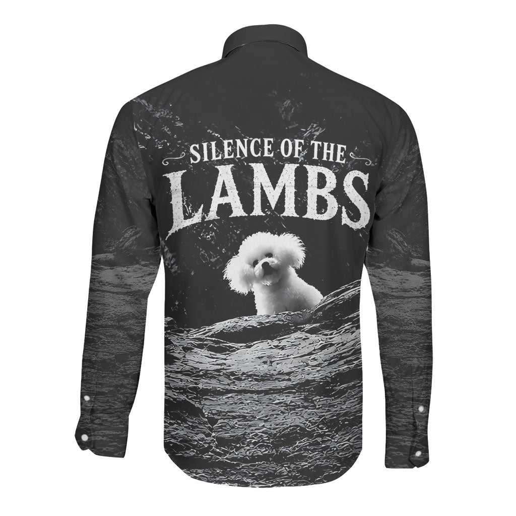 A Little Lamb in the Killer Silence Cute Serial Dog Long Sleeve Button Shirt Pet Lover