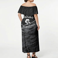 A Little Lamb in the Killer Silence Cute Serial Dog Off Shoulder Maxi Dress Pet Lover