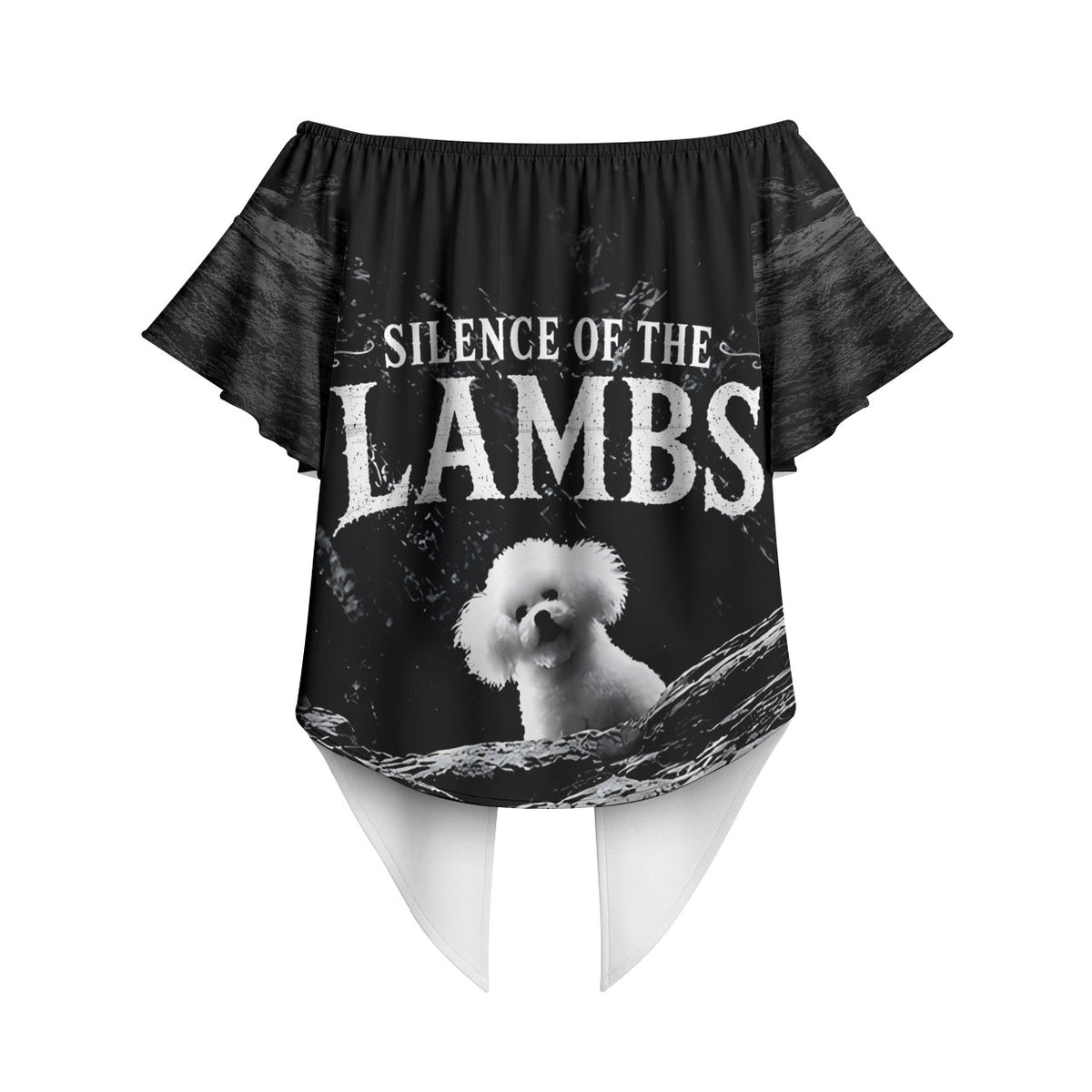 A Little Lamb in the Killer Silence Cute Serial Dog Off Shoulder Wrap Waist Top Pet Lover