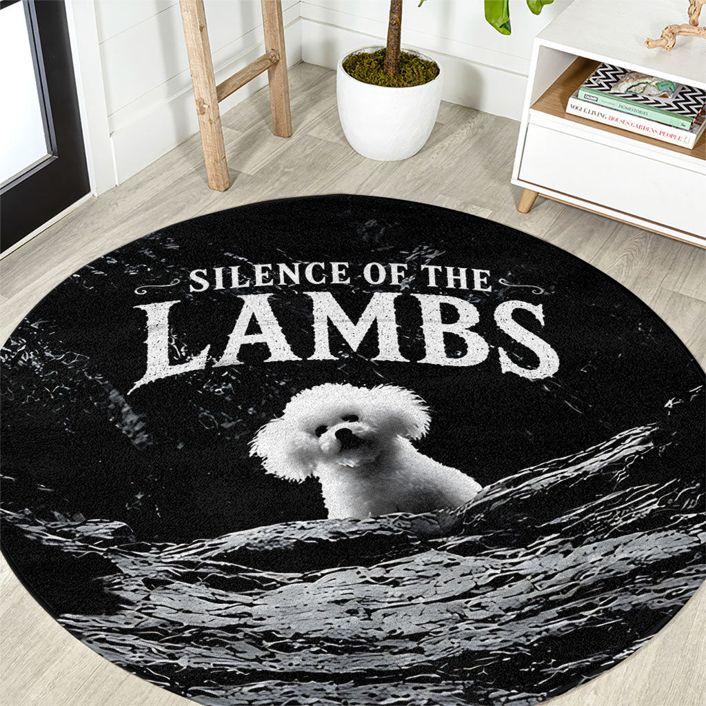 A Little Lamb in the Killer Silence Cute Serial Dog Round Carpet Pet Lover