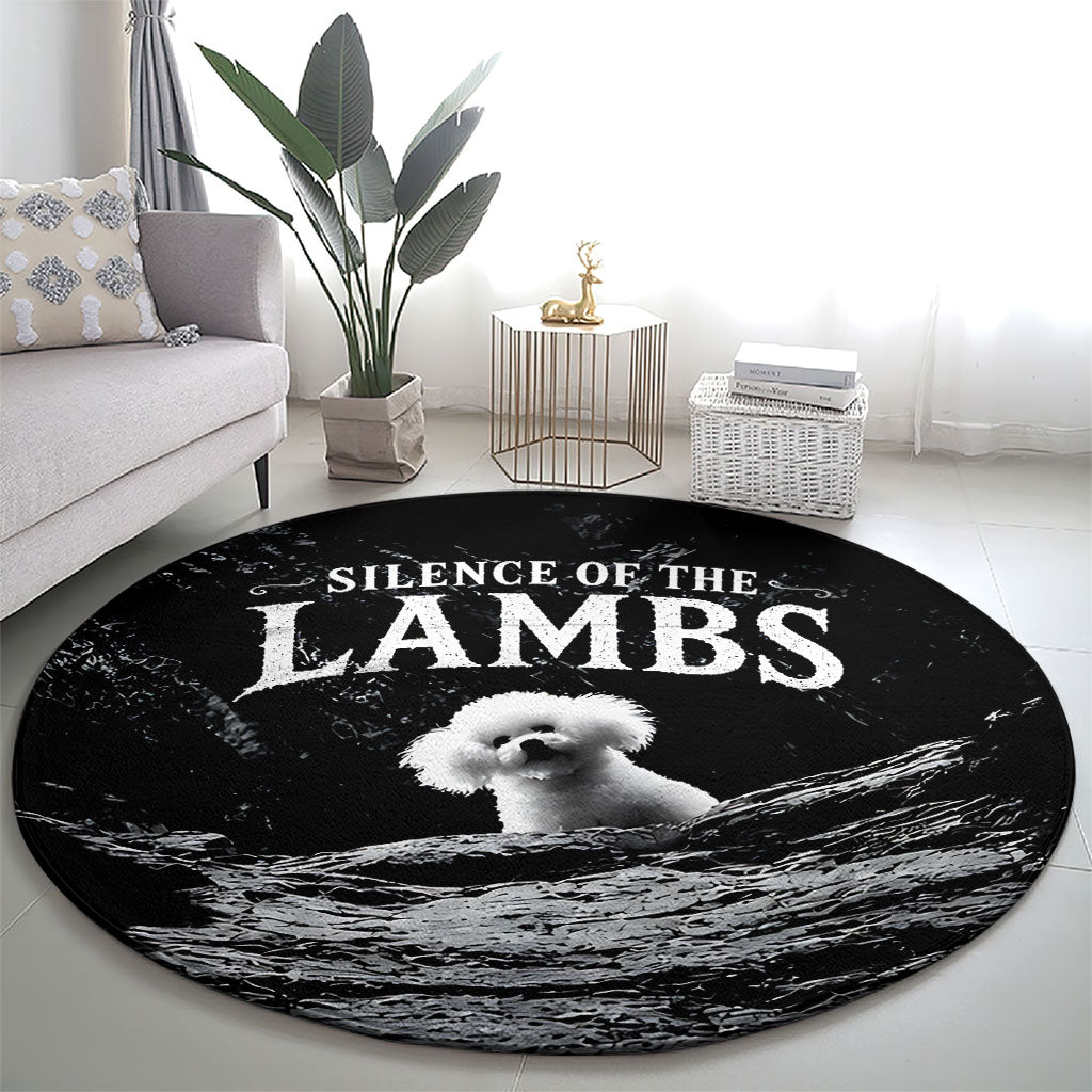 A Little Lamb in the Killer Silence Cute Serial Dog Round Carpet Pet Lover