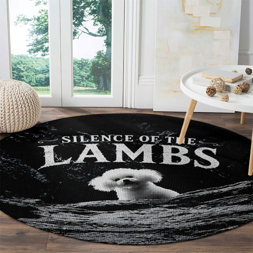 A Little Lamb in the Killer Silence Cute Serial Dog Round Carpet Pet Lover