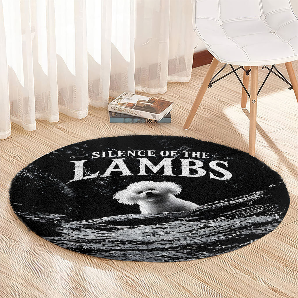 A Little Lamb in the Killer Silence Cute Serial Dog Round Carpet Pet Lover