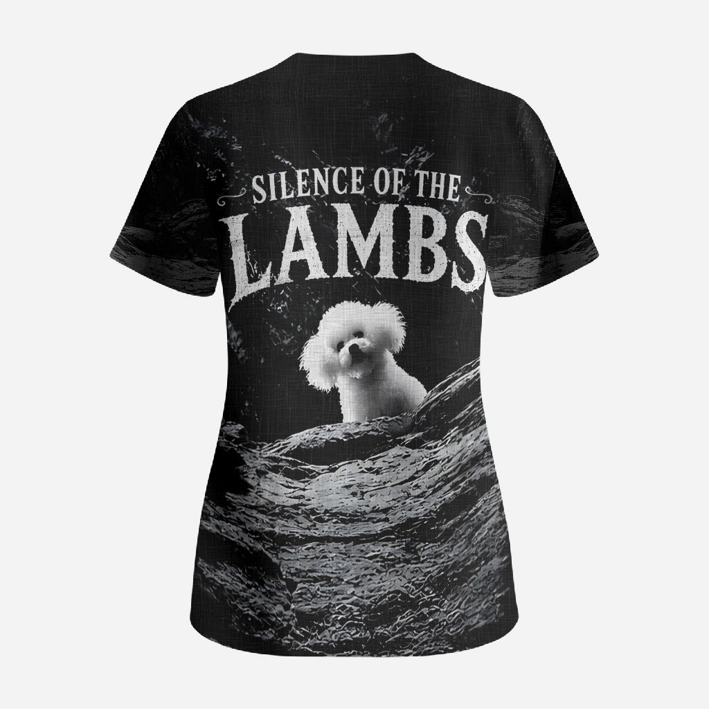 A Little Lamb in the Killer Silence Cute Serial Dog Scrub Top Pet Lover