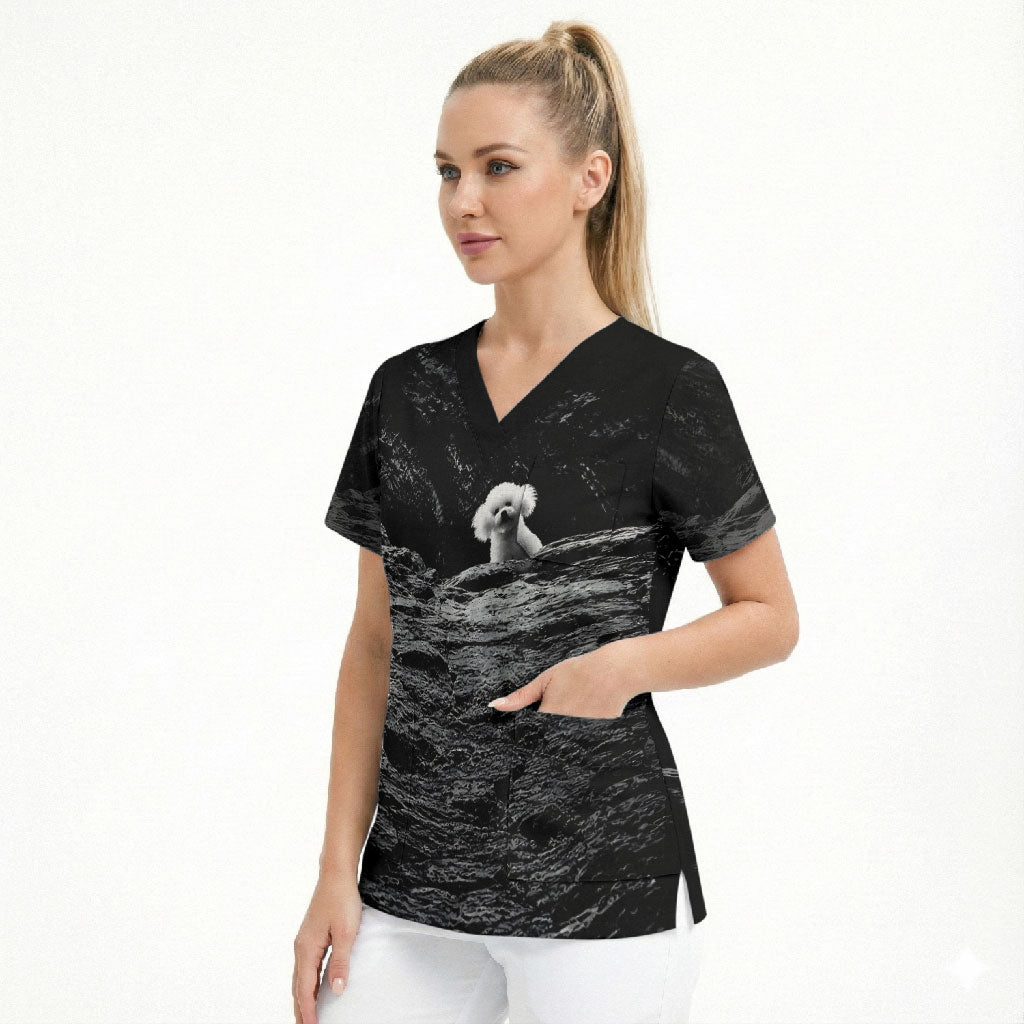 A Little Lamb in the Killer Silence Cute Serial Dog Scrub Top Pet Lover