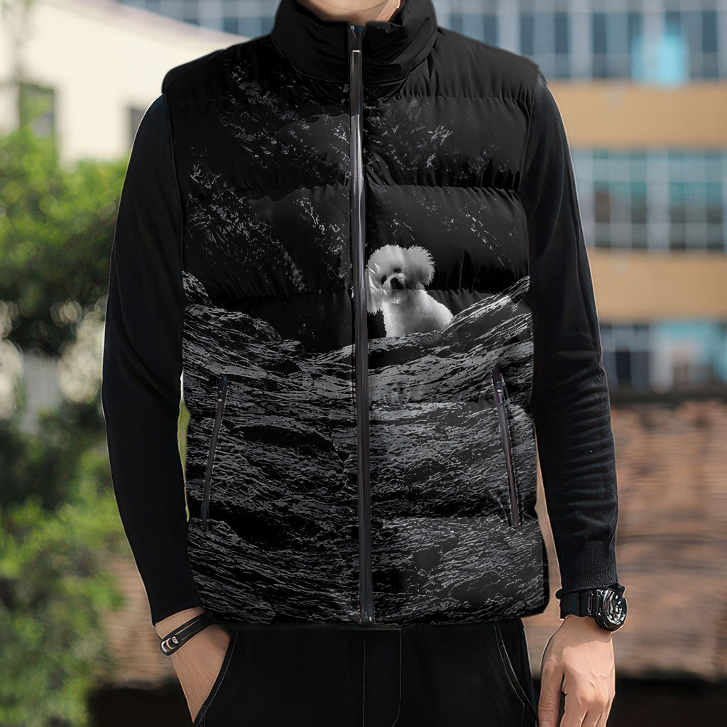 A Little Lamb in the Killer Silence Cute Serial Dog Sleeveless Puffer Jacket Pet Lover