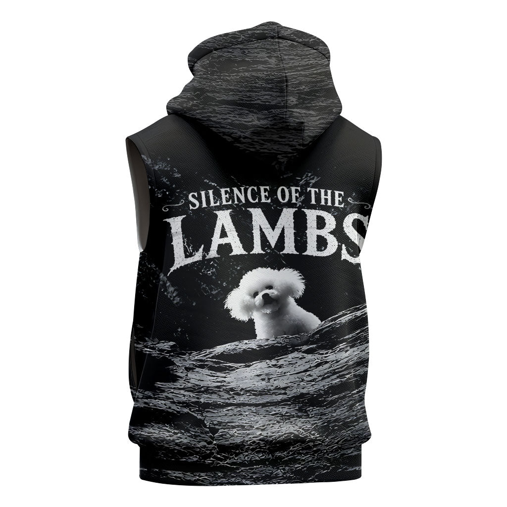 A Little Lamb in the Killer Silence Cute Serial Dog Sleeveless Zip Hoodie Pet Lover