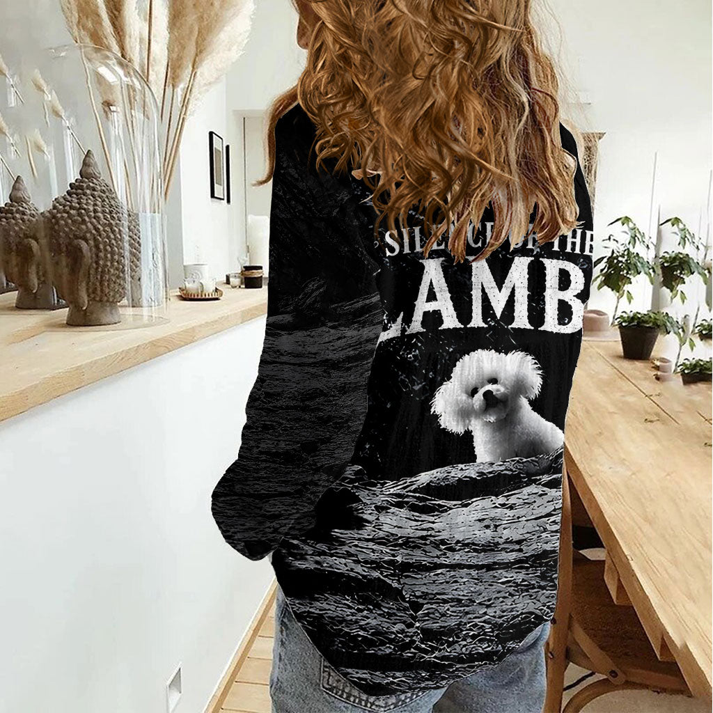 A Little Lamb in the Killer Silence Cute Serial Dog Women Casual Shirt Pet Lover