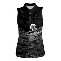 A Little Lamb in the Killer Silence Cute Serial Dog Women Sleeveless Polo Shirt Pet Lover