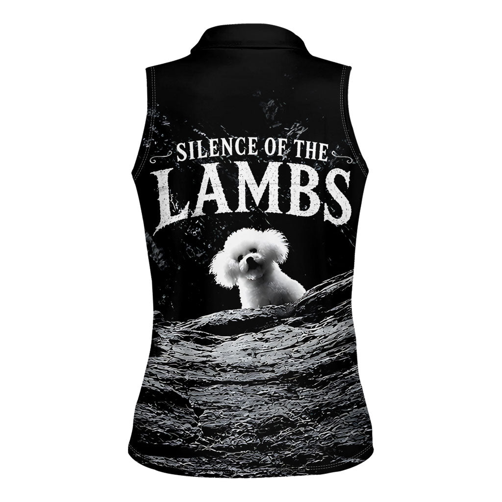 A Little Lamb in the Killer Silence Cute Serial Dog Women Sleeveless Polo Shirt Pet Lover
