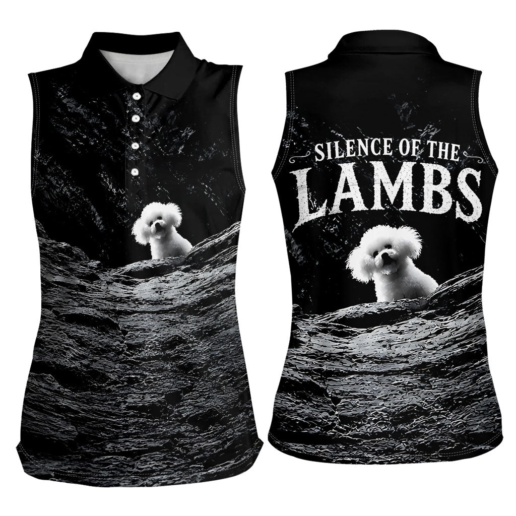 A Little Lamb in the Killer Silence Cute Serial Dog Women Sleeveless Polo Shirt Pet Lover