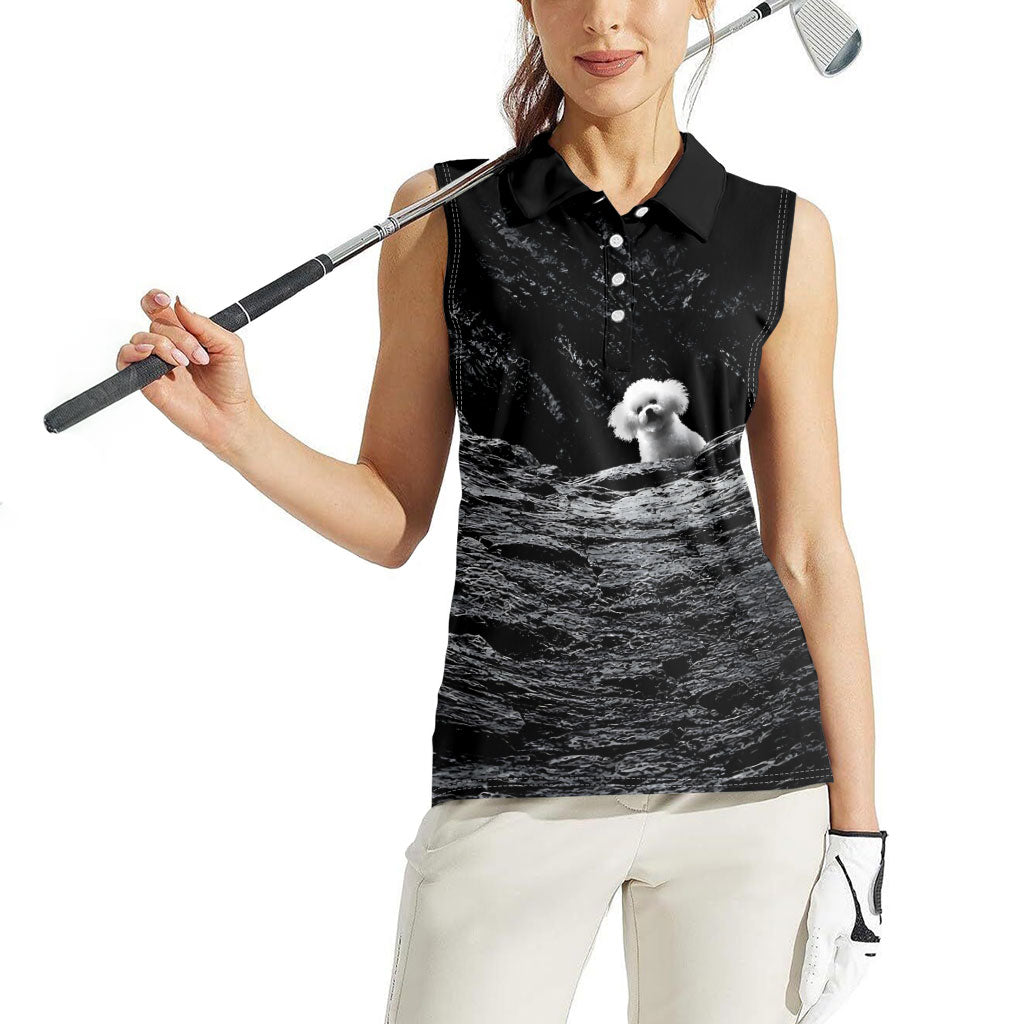 A Little Lamb in the Killer Silence Cute Serial Dog Women Sleeveless Polo Shirt Pet Lover