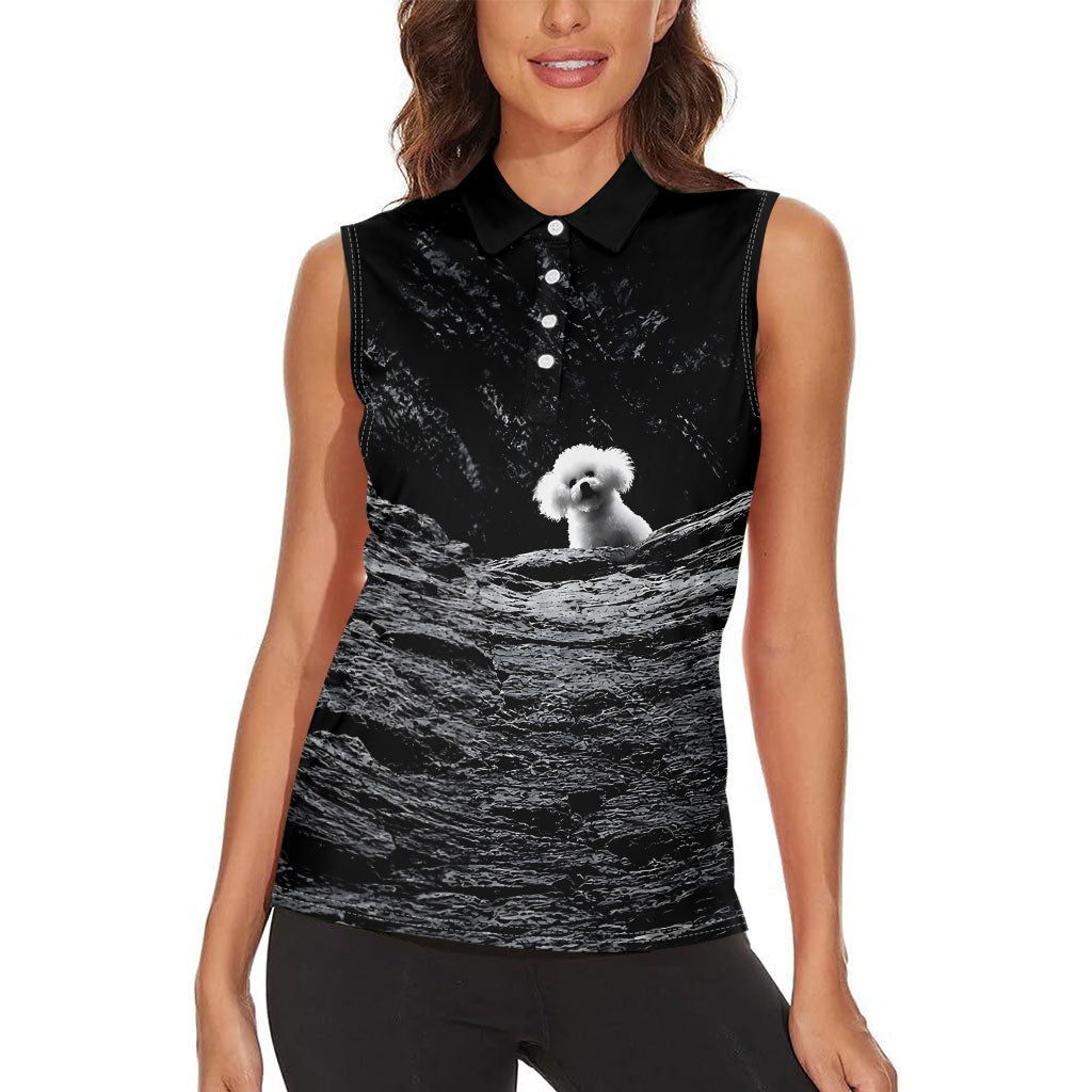 A Little Lamb in the Killer Silence Cute Serial Dog Women Sleeveless Polo Shirt Pet Lover