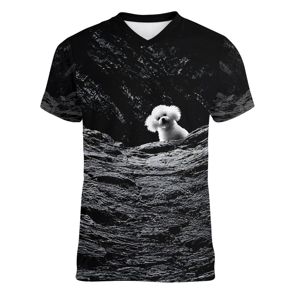 A Little Lamb in the Killer Silence Cute Serial Dog Women V-Neck T-Shirt Pet Lover