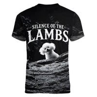 A Little Lamb in the Killer Silence Cute Serial Dog Women V-Neck T-Shirt Pet Lover