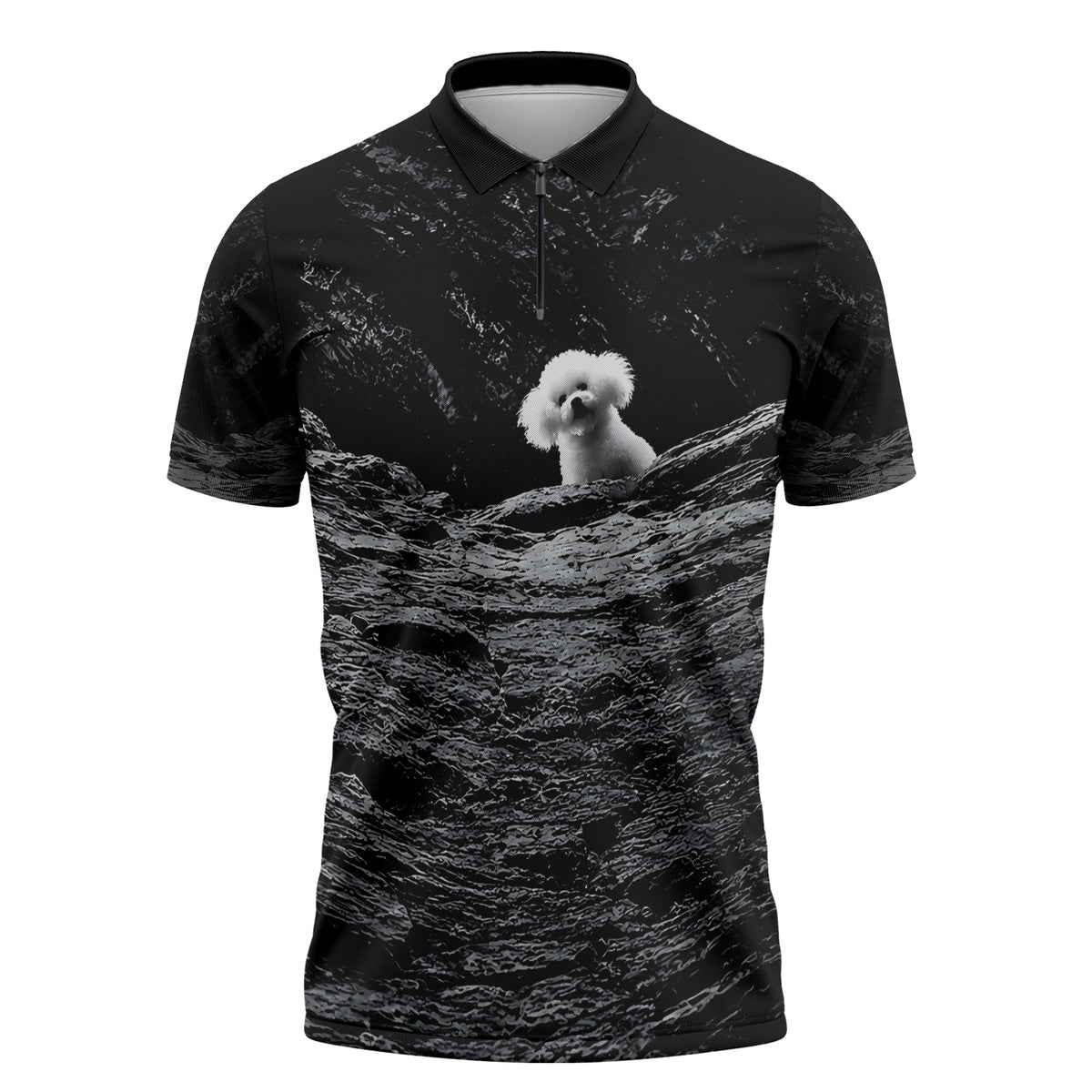 A Little Lamb in the Killer Silence Cute Serial Dog Zipper Polo Shirt Pet Lover