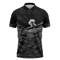 A Little Lamb in the Killer Silence Cute Serial Dog Zipper Polo Shirt Pet Lover