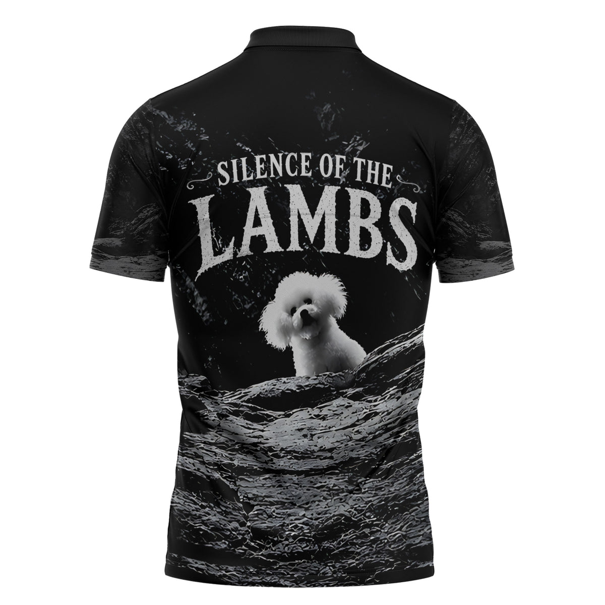 A Little Lamb in the Killer Silence Cute Serial Dog Zipper Polo Shirt Pet Lover
