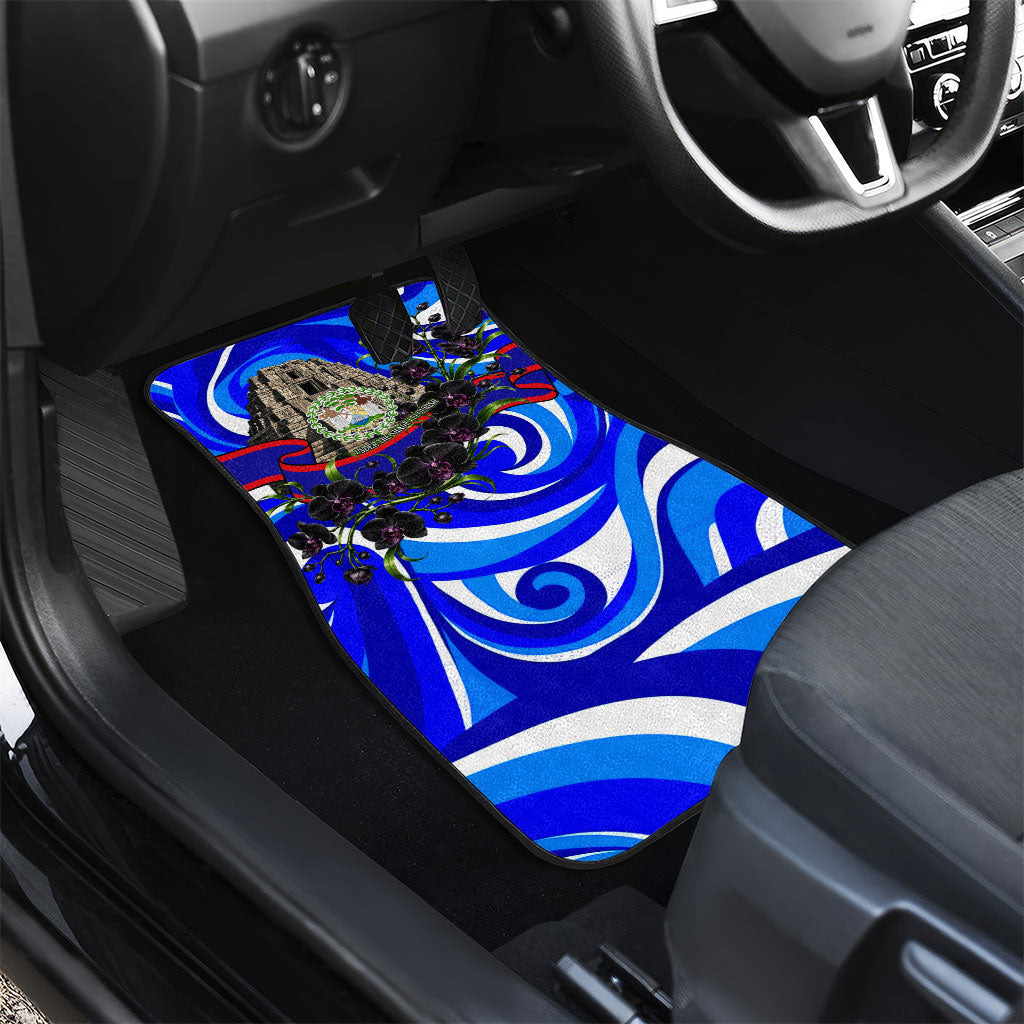 Belize Independence Day 1981 Car Mats Toucan Mayan Pyramid Black Orchid Patriotic