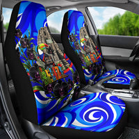 Belize Independence Day 1981 Car Seat Cover Toucan Mayan Pyramid Black Orchid Patriotic