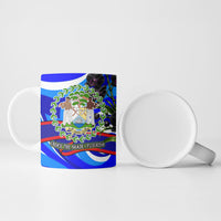 Belize Independence Day 1981 Ceramic Mug Toucan Mayan Pyramid Black Orchid Patriotic