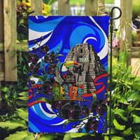 Belize Independence Day 1981 Garden Flag Toucan Mayan Pyramid Black Orchid Patriotic