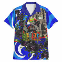 Belize Independence Day 1981 Hawaiian Shirt Toucan Mayan Pyramid Black Orchid Patriotic