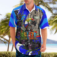 Belize Independence Day 1981 Hawaiian Shirt Toucan Mayan Pyramid Black Orchid Patriotic