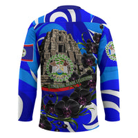 Belize Independence Day 1981 Hockey Jersey Toucan Mayan Pyramid Black Orchid Patriotic