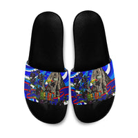 Belize Independence Day 1981 Slide Sandals Toucan Mayan Pyramid Black Orchid Patriotic