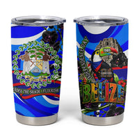 Belize Independence Day 1981 Tumbler Cup Toucan Mayan Pyramid Black Orchid Patriotic