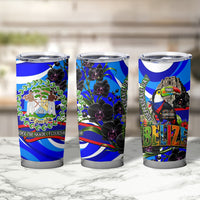 Belize Independence Day 1981 Tumbler Cup Toucan Mayan Pyramid Black Orchid Patriotic