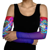 Belize Independence Day September 21 Arm Sleeves Vibrant Tropical Sea Turtle Patriotic