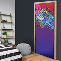 Belize Independence Day September 21 Door Cover Vibrant Tropical Sea Turtle Patriotic