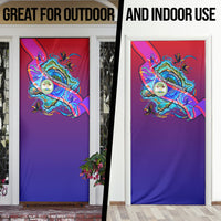 Belize Independence Day September 21 Door Cover Vibrant Tropical Sea Turtle Patriotic