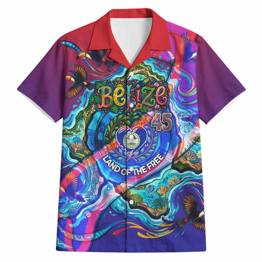 Belize Independence Day September 21 Hawaiian Shirt Vibrant Tropical Sea Turtle Patriotic