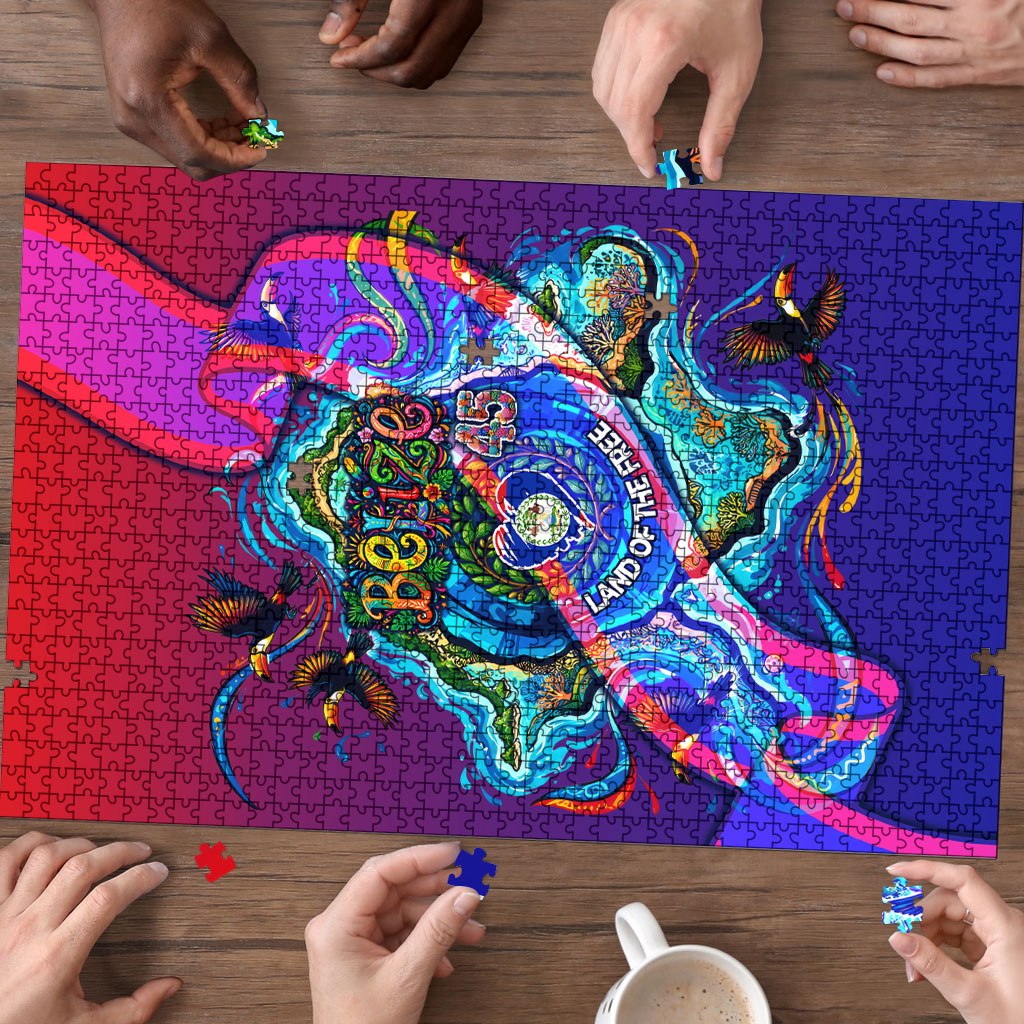 Belize Independence Day September 21 Puzzle Vibrant Tropical Sea Turtle Patriotic