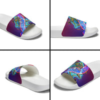 Belize Independence Day September 21 Slide Sandals Vibrant Tropical Sea Turtle Patriotic