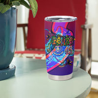Belize Independence Day September 21 Tumbler Cup Vibrant Tropical Sea Turtle Patriotic