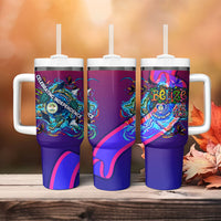Belize Independence Day September 21 Tumbler With Handle Vibrant Tropical Sea Turtle Patriotic