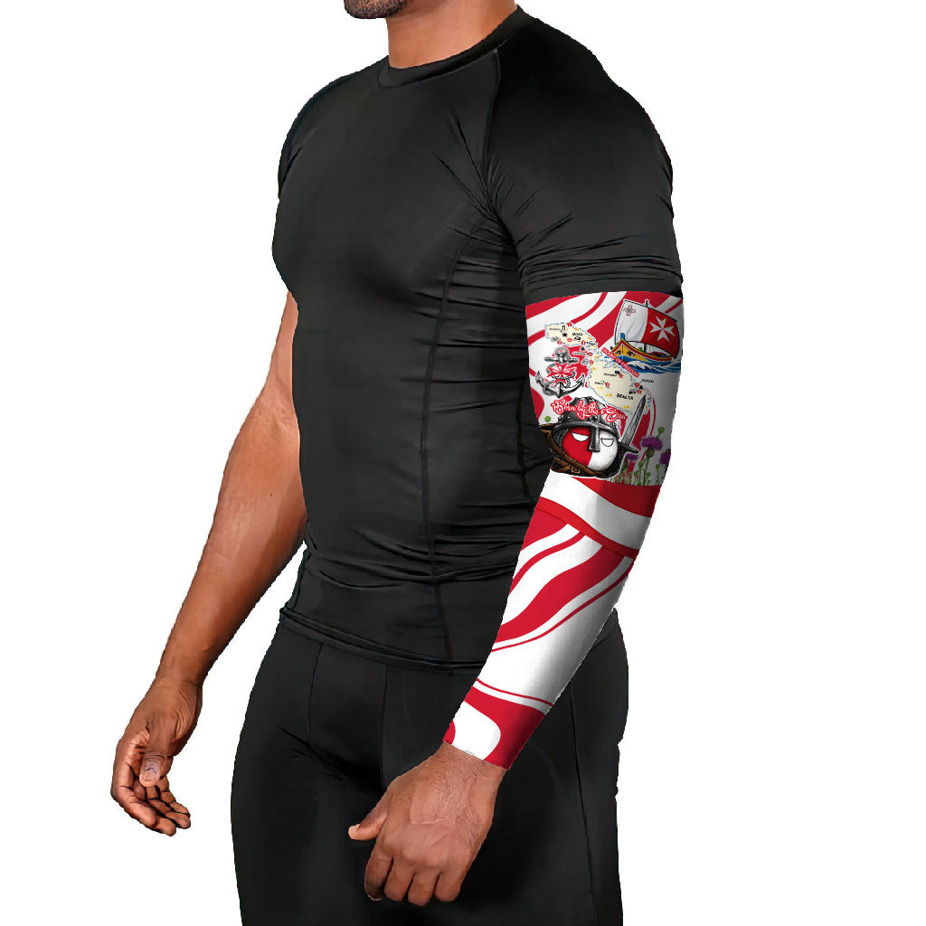 Malta Independence Day Arm Sleeves Maltese Flag Cross Knight Born By The Sea