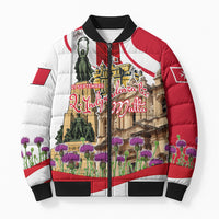 Malta Independence Day Bomber Puffer Jacket Maltese Flag Cross Knight Born By The Sea