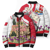 Malta Independence Day Bomber Puffer Jacket Maltese Flag Cross Knight Born By The Sea