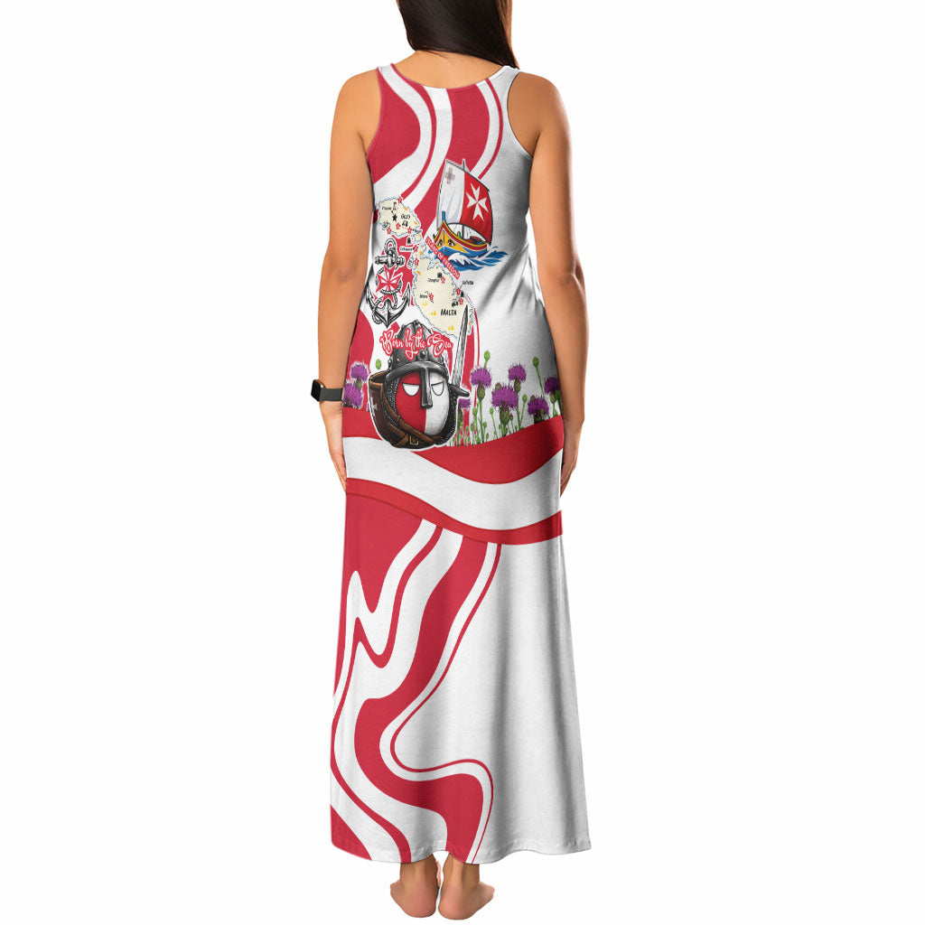 Malta Independence Day Tank Maxi Dress Maltese Flag Cross Knight Born By The Sea