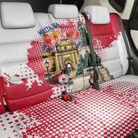 Malta Independence Day Back Car Seat Cover Maltese Flag Monument Coat Of Arms Halftone