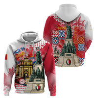 Malta Independence Day Hoodie Maltese Flag Monument Coat Of Arms Halftone