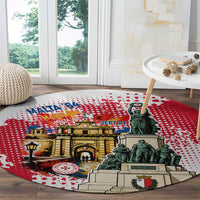 Malta Independence Day Round Carpet Maltese Flag Monument Coat Of Arms Halftone