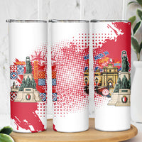 Malta Independence Day Skinny Tumbler Maltese Flag Monument Coat Of Arms Halftone