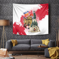 Malta Independence Day Tapestry Maltese Flag Monument Coat Of Arms Halftone