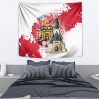 Malta Independence Day Tapestry Maltese Flag Monument Coat Of Arms Halftone